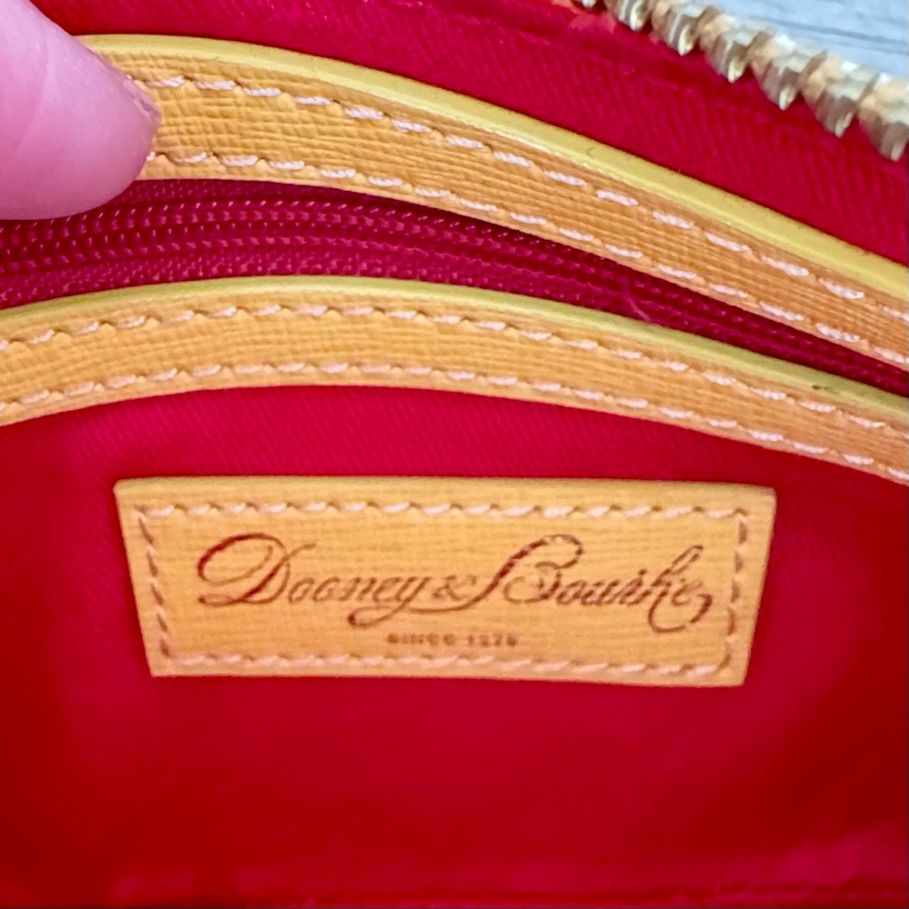 Dooney and Bourke Quadretto Yellow Plaid Kirby Small Carrington Wristlet - NEW - Picture 6 of 9